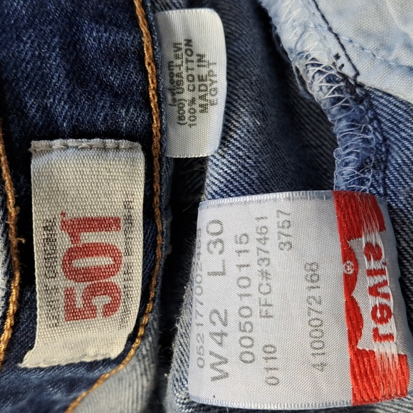 Levi's 501 Straight Leg Button Fly Blue Jeans Men's Size W41 L30 - Picture 16 of 16